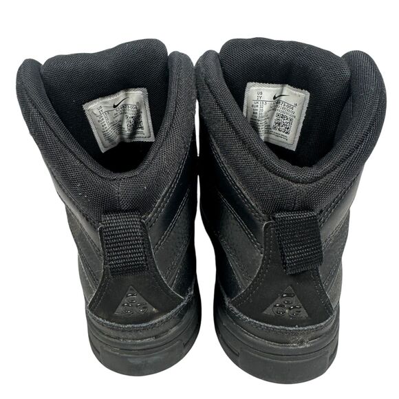 Nike ACG Woodside 2 Triple Black Boots Boy's 1Y 524873-004 Round Toe Lace Shoes - Picture 4 of 7
